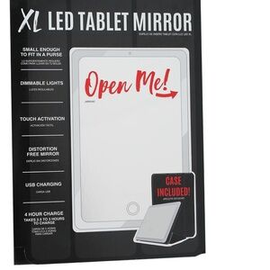 XL LED Tablet Mirror with Touch Activation - White